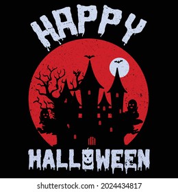 Happy Halloween t shirt design - vector