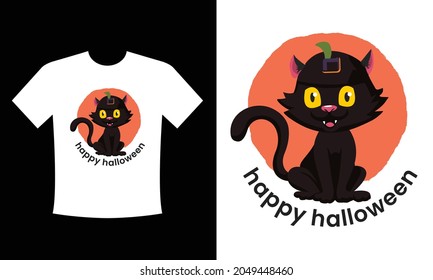 happy Halloween t shirt design, halloween cat t shirt design vector