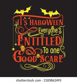 Happy Halloween t shirt design with Halloween elements or Hand drawn Halloween typography design
