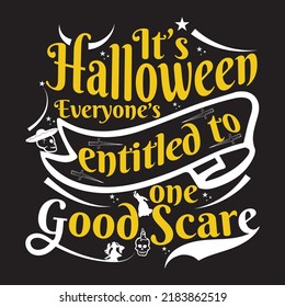 Happy Halloween t shirt design with Halloween elements or Hand drawn Halloween typography design