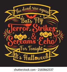 Happy Halloween t shirt design with Halloween elements or Hand drawn Halloween typography design