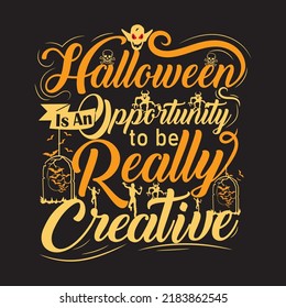 Happy Halloween t shirt design with Halloween elements or Hand drawn Halloween typography design