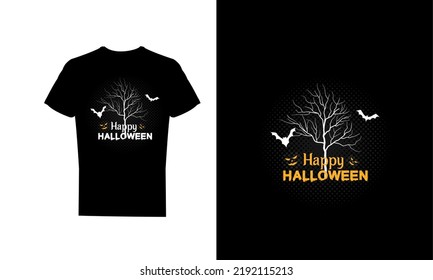 Happy Halloween T shirt design ,Text Lettering Banner Holiday Vector ,Halloween Wishes