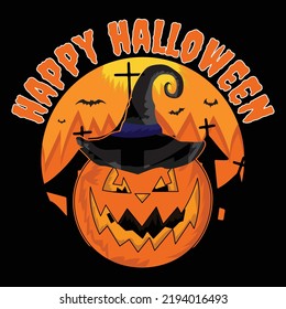 happy halloween t shirt design this design is perfect for t-shirts, posters, cards, mugs and more. vector in the form of eps and editable layers