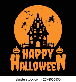 happy halloween t shirt design this design is perfect for t-shirts, posters, cards, mugs and more. vector in the form of eps and editable layers