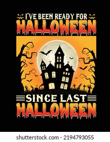 Happy Halloween t shirt design vector. Typography, quote, Halloween t shirt design. t-shirt design template easy to print all-purpose for man, women, and children. Halloween t shirt de