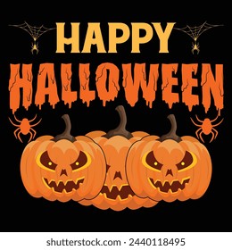 Happy Halloween t shirt design vector. Typography, quote, Halloween t shirt design. Halloween t shirt design for Halloween day.