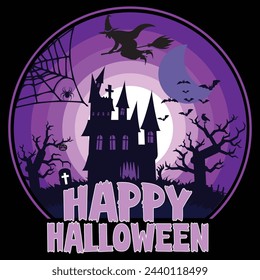 Happy Halloween t shirt design vector. Typography, quote, Halloween t shirt design. Halloween t shirt design for Halloween day.