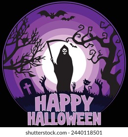 Happy Halloween t shirt design vector. Typography, quote, Halloween t shirt design. Halloween t shirt design for Halloween day.