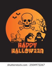 Diseño feliz de la camiseta de Halloween