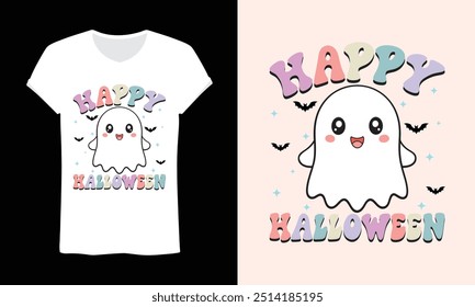Happy Halloween t shirt design, groovy Halloween design,