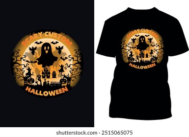 Happy Halloween t shirt design vector. Typography, quote, Halloween t shirt design. Halloween t shirt design for Halloween day.