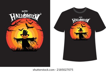 Feliz archivo vectorial de diseño de camisetas de Halloween.