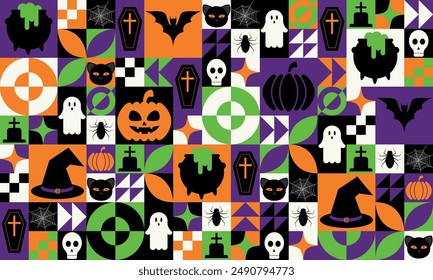 Happy Halloween. Template for background, banner, card, poster. Vector illustration