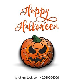 Happy Halloween. Template basketball design. Basketball ball in the form of a pumpkin on an isolated background. Pattern for banner, poster, greeting card, flyer, party invitation. Vector illustration
