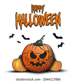 Happy Halloween. Template basketball design. Basketball balls in the form of a pumpkins on an isolated background. Pattern for banner, poster, greeting card, party invitation. Vector illustration