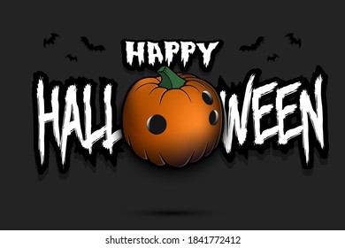 Happy Halloween. Template bowling design. Bowling ball in the form of a pumpkin on an isolated background. Pattern for banner, poster, greeting card, flyer, party invitation. Vector illustration