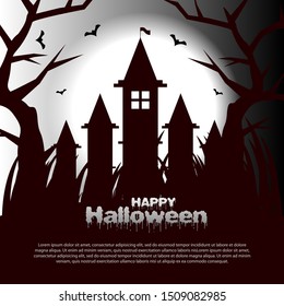 Happy Halloween. Template design vector for invitations, greeting cards and backgrounds.