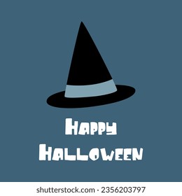 Happy halloween. Template for postcard, print, banner, poster, logo. Vector illustration in flat modern style.