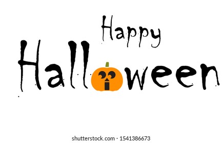 happy Halloween template with pumpkin letter, compatible for various need.