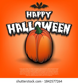 Happy Halloween. Template rugby design. Rugby ball in the form of a pumpkin on an isolated background. Pattern for banner, poster, greeting card, flyer, party invitation. Vector illustration