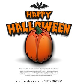 Happy Halloween. Template rugby design. Rugby ball in the form of a pumpkin on an isolated background. Pattern for banner, poster, greeting card, flyer, party invitation. Vector illustration