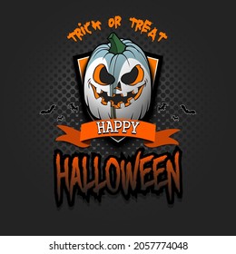 Happy Halloween. Template rugby design. Logo rugby ball in the form of a pumpkin on an isolated background. Pattern for banner, poster, greeting card, invitation. Vector illustration