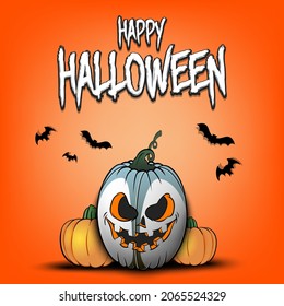 Happy Halloween. Template rugby design. Rugby balls in the form of a pumpkins on an isolated background. Pattern for banner, poster, greeting card, flyer, party invitation. Vector illustration