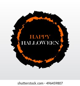 Happy Halloween Text in abstract circle shape for Sign, T-shirt, key chain, poster, greeting cards, and various use