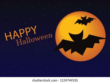 Happy Halloween Text Banner, Background, Vector