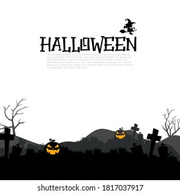 Happy Halloween Text Banner, Halloween Background design elements, Vector Illustration. 