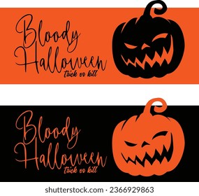Happy Halloween Text Banner, background Vector