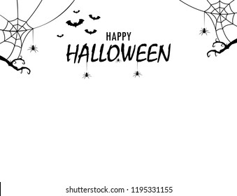 Happy Halloween Text Banner. Halloween composition. Background for covers, invitations, posters, banners, flyers, placards.