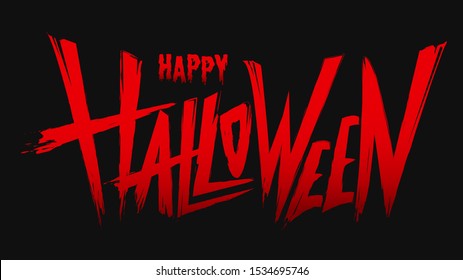 Happy Halloween Text Banner Design, Vector