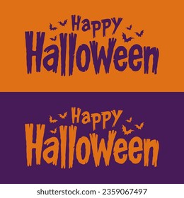 Happy Halloween Text Banner design vector