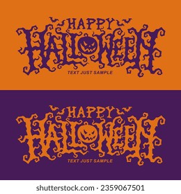 Happy Halloween Text Banner design vector