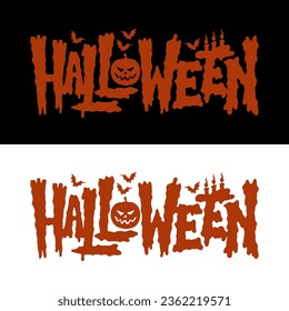 Happy Halloween Text Banner design vector