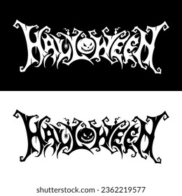 Happy Halloween Text Banner design vector