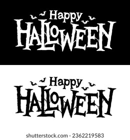 Happy Halloween Text Banner design vector