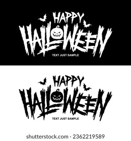 Happy Halloween Text Banner design vector