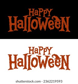 Happy Halloween Text Banner design vector
