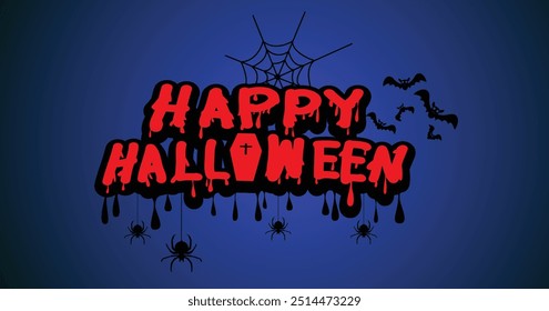 Happy Halloween text Banner design,  Halloween typography,  vector illustration