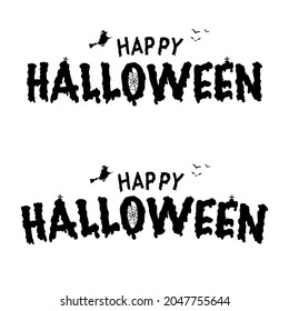 Happy Halloween Text Banner. Holiday lettering calligraphy poster, greeting card, party invitation. Vector eps 10 isolated illustration.