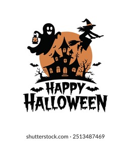 Happy Halloween text, Happy Halloween banner, Happy Halloween horror  design eps