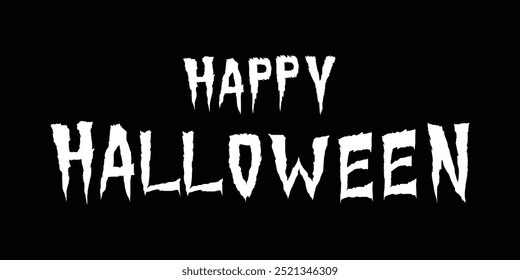 Happy Halloween Textbanner auf schwarzem Hintergrund, Vektorgrafik