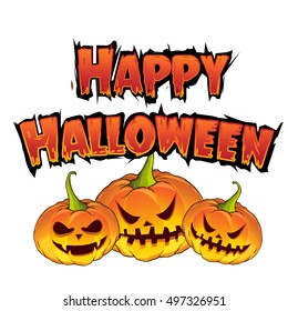 Happy Halloween Text Banner Bat Silhouette Stock Vector (Royalty Free ...