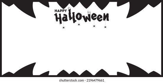 Happy halloween text banner with spider, spider web, isolated on white background, font design , sale template ,website, poster, vector illustration