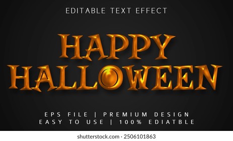 Happy Halloween Text Banner  theme editable  GOLDEN text effect halloween theme text style.