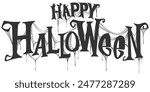 Happy Halloween Text Banner, Vector eps