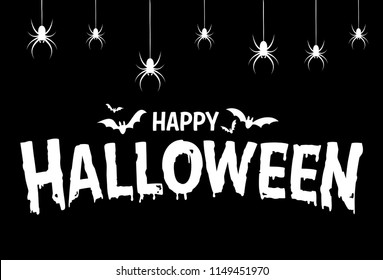 Happy Halloween Text Banner, Vector